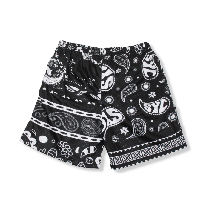 *NEW*SYC Paisleys Mesh Shorts Black - Image 2